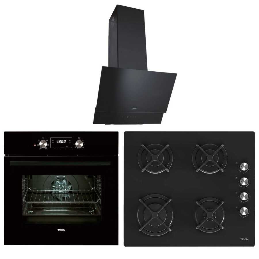 Teka Siyah Üçlü Ankastre Set ( HAK 625 Fırın - HL LUX Ocak - ATV 60 Davlumbaz )